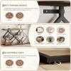 Garvee 3-Tier Entryway Table, Industrial Console Sofa Table with Storage, Accent Table with Open Shelves, Diamond-Shaped Metal Frame, Foyer Table for Entryway, Hallway, Gray(Rustic Brown + Diamond-shaped)
