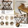Garvee 3-Tier Entryway Table, Industrial Console Sofa Table with Storage, Accent Table with Open Shelves, Diamond-Shaped Metal Frame, Foyer Table for Entryway, Hallway, Gray(Rustic Brown + X-shaped)