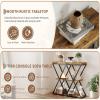 Garvee 3-Tier Entryway Table, Industrial Console Sofa Table with Storage, Accent Table with Open Shelves, Diamond-Shaped Metal Frame, Foyer Table for Entryway, Hallway, Gray(Rustic Brown + X-shaped)