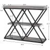 Garvee 3-Tier Entryway Table, Industrial Console Sofa Table with Storage, Accent Table with Open Shelves, Diamond-Shaped Metal Frame, Foyer Table for Entryway, Hallway, Gray(Gray + X-shaped)