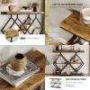 Garvee 3-Tier Entryway Table, Industrial Console Sofa Table with Storage, Accent Table with Open Shelves, Diamond-Shaped Metal Frame, Foyer Table for Entryway, Hallway, Gray(Rustic Brown + Diamond-shaped)