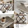 Garvee 3-Tier Entryway Table, Industrial Console Sofa Table with Storage, Accent Table with Open Shelves, Diamond-Shaped Metal Frame, Foyer Table for Entryway, Hallway, Gray(Gray + Diamond-shaped)