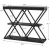 Garvee 3-Tier Entryway Table, Industrial Console Sofa Table with Storage, Accent Table with Open Shelves, Diamond-Shaped Metal Frame, Foyer Table for Entryway, Hallway, Gray(Black + X-shaped)