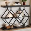 image:imageGarvee 3Tier Entryway Table Industrial Console Sofa Table with Storage Accent Table with Open Shelves DiamondShaped Metal Frame Foyer Table for Entryway Hallway GrayBlack  Diamondshaped
