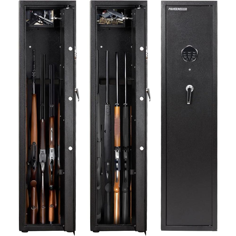 image:imageGarvee Gun Safes for Home Rifles and Pistols Quick Access 56 Gun Large Rifle Gun Security Cabinet for Rifle Shotgun Firearms withWithout Optics with Pistol Lock Box Removable Storage Shelf