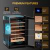 Garvee 3 in 1 Electric Storage Cabinet 300 Count, 50 L Large Cabinet with Hygrometer, Tank, Fan, Drawer & Spanish Cedar Lining, Lights Control System, 65%-75%, 61-72℉, Festival Gift for Cigar-Lovers