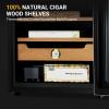 Garvee 3 in 1 Electric Storage Cabinet 300 Count, 50 L Large Cabinet with Hygrometer, Tank, Fan, Drawer & Spanish Cedar Lining, Lights Control System, 65%-75%, 61-72℉, Festival Gift for Cigar-Lovers