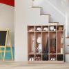Garvee Finished 5-Section Kids Coat Locker, Smooth Wood Surface with 10 Classroom Cubbies, 2 Anti-tip Kits, 4 Casters & 2 Storage Boxes for Kindergarten, Daycare or Home Use(5 + 10)