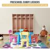 Garvee Finished 5-Section Kids Coat Locker, Smooth Wood Surface with 10 Classroom Cubbies, 2 Anti-tip Kits, 4 Casters & 2 Storage Boxes for Kindergarten, Daycare or Home Use(5 + 10)
