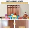 Garvee Finished 5-Section Kids Coat Locker, Smooth Wood Surface with 10 Classroom Cubbies, 2 Anti-tip Kits, 4 Casters & 2 Storage Boxes for Kindergarten, Daycare or Home Use(5 + 10 Finished Cubbies)