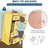 Garvee Finished 5-Section Kids Coat Locker, Smooth Wood Surface with 10 Classroom Cubbies, 2 Anti-tip Kits, 4 Casters & 2 Storage Boxes for Kindergarten, Daycare or Home Use(5 + 15 cubbies)