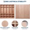 Garvee Finished 5-Section Kids Coat Locker, Smooth Wood Surface with 10 Classroom Cubbies, 2 Anti-tip Kits, 4 Casters & 2 Storage Boxes for Kindergarten, Daycare or Home Use(5 + 15 cubbies)