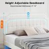 Garvee Floating Bed Frame, King Bed Frame with RGB LED headboard, King Size Bed Frame with Adjustable Height Headboard, Bed Frame King Size Upholstered Platform Metal Bed Frame, No Box Spring Needed,