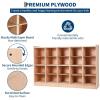 Garvee Mobile Storage Cabinet,Storage Block Cubby with 5 Anti-Flip Fittings, 4 Castors and 2 Boxes for Home, School, Kindergarten, Natural
