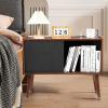 Garvee Record Player Stand with Charging Station and USB Ports, Large Storage Space Holds Up to 300 Albums, Vinyl Record Storage Cabinet, Turntable Stand, Record Player Table End Table,Brown