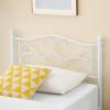 Garvee Twin Bed Frames, Twin Size Bed Frame with Headboard, Heavy Duty Mattress Foundation with Steel Slats Support, No Box Spring Needed, White