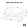 Garvee Twin Metal Daybed with Trundle, Pullout Trundle Bed Frame with Arched Headboard, Guest Sofa Bed with Steel Slat Support, No Box Spring Required, Easy Assembly, White