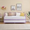 Garvee Twin Metal Daybed with Trundle, Pullout Trundle Bed Frame with Arched Headboard, Guest Sofa Bed with Steel Slat Support, No Box Spring Required, Easy Assembly, Purple