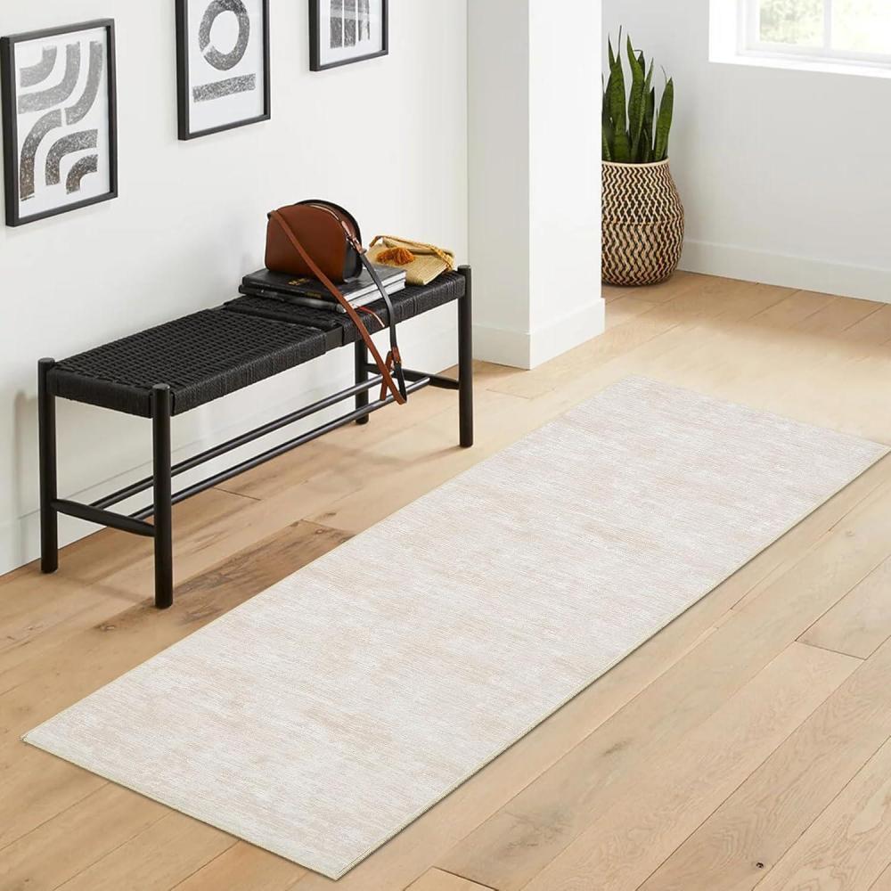 image:imageGarvee 5x7 Living Room Rug Modern Solid Throw Rugs with Rubber Backing Washable Non Shedding Stain Resistant Neutral Carpet Low Pile Contemporary Soft Mats for Bedroom Nursery Dining Room LinenAiry Solidbeige