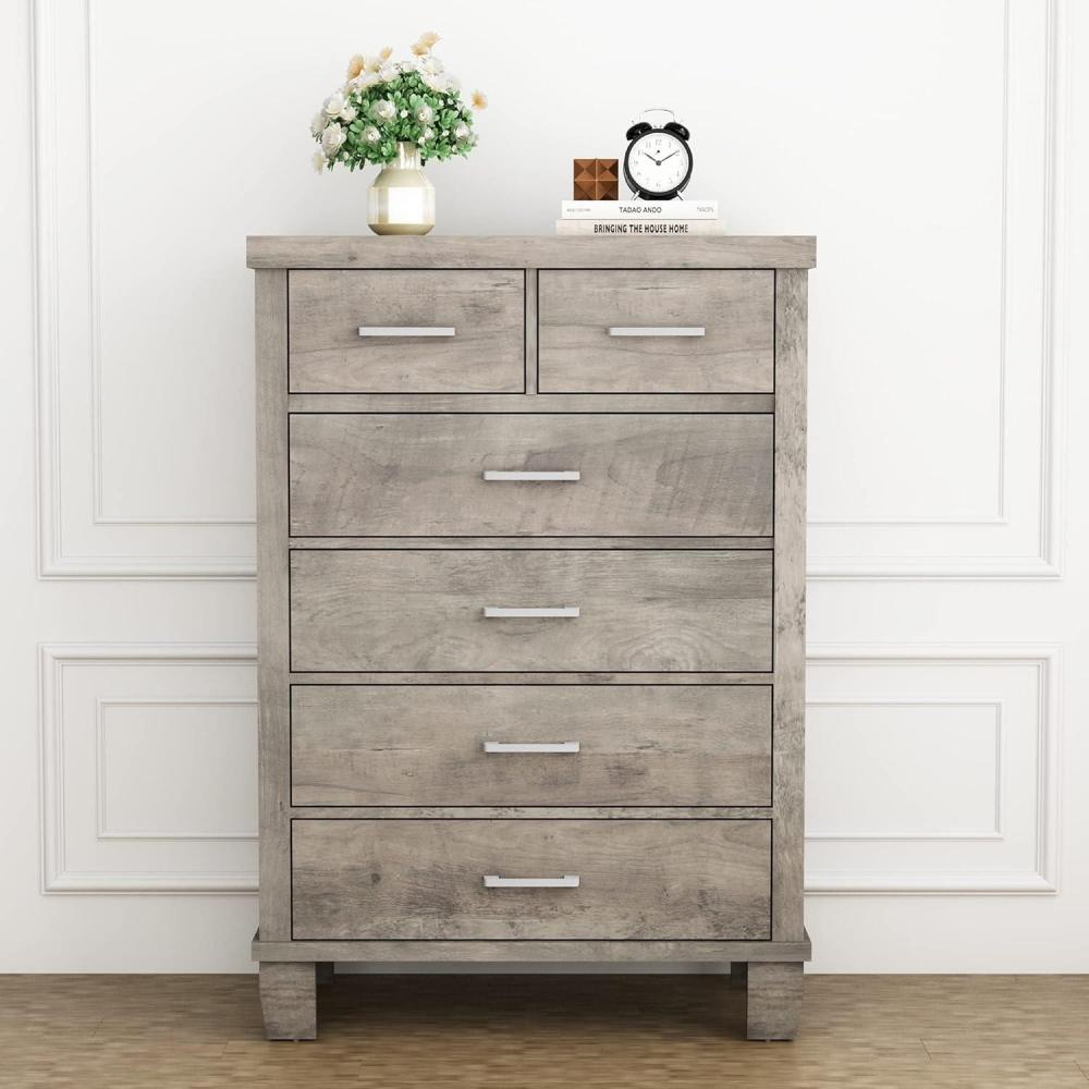image:imageGarvee Dresser for Bedroom with 6 Drawers 45 in Tall Grey Dressers amp Chests of Drawers with Storage Wooden Storage Organizer Dressers for Closet Large Drawer Dresser for Living Room Entryway