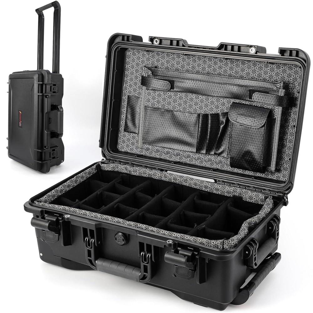 image:imageGarvee Protective CaseHeavy Duty Protective Dry Box Case with Padded Dividers and WheelsWaterproof Travel Camera Case Dustproof and Impact Resistant22 x 14 x 9for Travel Hunt