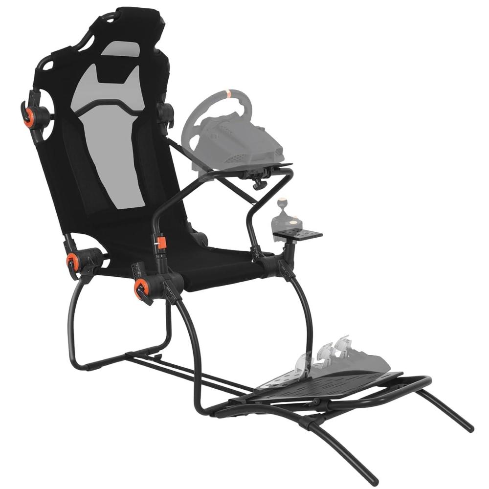 image:imageGarvee Racing Wheel StandFoldable Racing Simulator Cockpit for g923g920g29 Steering Wheel Stand amp Foot Pedal Angle AdjustableSim Racing Cockpit for Thrustmaster t248p Fanatec Hori Mad Catz709x331x374in