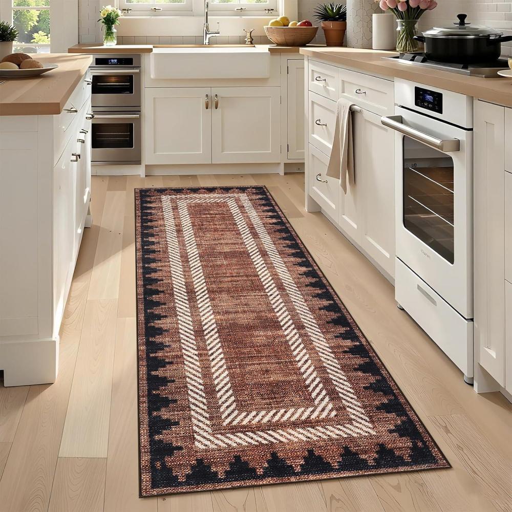 image:imageGarvee Washable Area Rug 8x10 Modern Solid Living Room RugLarge Bordered Rugs for Bedroom Neutral Carpet 8x10 Rugs for Farmhouse Dining Room NonSlip Stain Resistant Under Table Brown RugRegal Brown