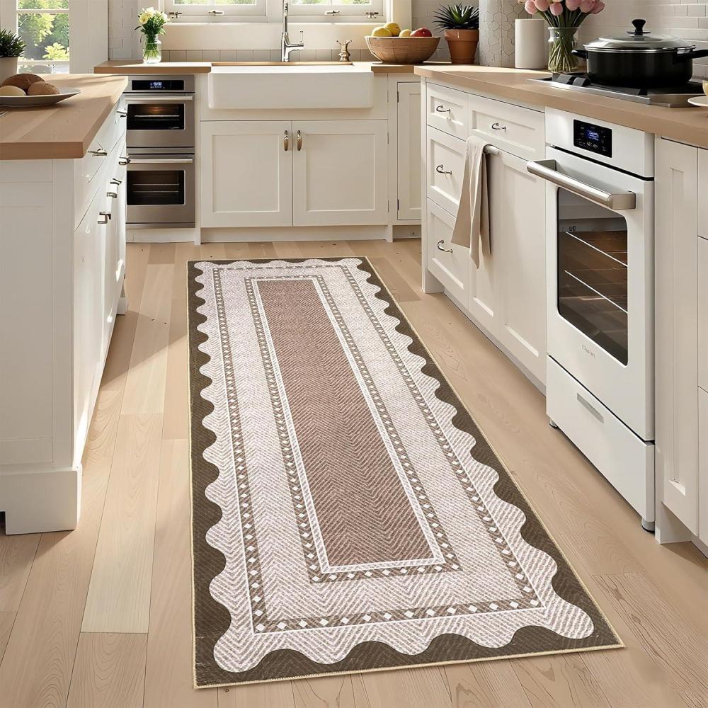 image:imageGarvee Washable Area Rug 8x10 Modern Solid Living Room RugLarge Bordered Rugs for Bedroom Neutral Carpet 8x10 Rugs for Farmhouse Dining Room NonSlip Stain Resistant Under Table Brown RugChocolate Brown