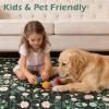 5×7 Area Rugs Living Room Rug: Vintage Washable Rug Floral Soft Carpet Indoor Floor Non-Slip Stain Resistant Large Carpets for Bedroom Kids Nursery Dining Room Farmhouse Home Office, Black(Black)