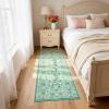 5×7 Area Rugs Living Room Rug: Vintage Washable Rug Floral Soft Carpet Indoor Floor Non-Slip Stain Resistant Large Carpets for Bedroom Kids Nursery Dining Room Farmhouse Home Office, Black(Green)
