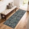 5×7 Area Rugs Living Room Rug: Vintage Washable Rug Floral Soft Carpet Indoor Floor Non-Slip Stain Resistant Large Carpets for Bedroom Kids Nursery Dining Room Farmhouse Home Office, Black(Black)