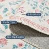 5×7 Area Rugs Living Room Rug: Vintage Washable Rug Floral Soft Carpet Indoor Floor Non-Slip Stain Resistant Large Carpets for Bedroom Kids Nursery Dining Room Farmhouse Home Office, Black(Pink)
