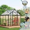 6 x 10 ft Greenhouse, Greenhouses for Outside, Polycarbonate Greenhouse with Aluminum Frame, Lockable Door and Ajustable Roof Vent for Backyard, Green Houses for Outside Garden Backyard, Patio(Black)