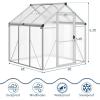 6 x 10 ft Greenhouse, Greenhouses for Outside, Polycarbonate Greenhouse with Aluminum Frame, Lockable Door and Ajustable Roof Vent for Backyard, Green Houses for Outside Garden Backyard, Patio(Silver)