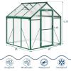6 x 10 ft Greenhouse, Greenhouses for Outside, Polycarbonate Greenhouse with Aluminum Frame, Lockable Door and Ajustable Roof Vent for Backyard, Green Houses for Outside Garden Backyard, Patio(Green)