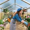 6 x 10 ft Greenhouse, Greenhouses for Outside, Polycarbonate Greenhouse with Aluminum Frame, Lockable Door and Ajustable Roof Vent for Backyard, Green Houses for Outside Garden Backyard, Patio(Silver)