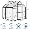 6 x 10 ft Greenhouse, Greenhouses for Outside, Polycarbonate Greenhouse with Aluminum Frame, Lockable Door and Ajustable Roof Vent for Backyard, Green Houses for Outside Garden Backyard, Patio(Black)
