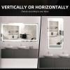Bathroom Mirror With Lights 60×30 In, Wall Mount Bathroom Vanity Mirror With Front and Backlight, High Magnification, Stepless Dimmable With Anti-Fog, Shatter-Proof, Memory, 3 Colors, for Makeup, Show(65.6″L x 36″W)