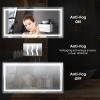 Bathroom Mirror With Lights 60×30 In, Wall Mount Bathroom Vanity Mirror With Front and Backlight, High Magnification, Stepless Dimmable With Anti-Fog, Shatter-Proof, Memory, 3 Colors, for Makeup, Show(65.6″L x 36″W)