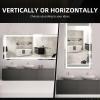Bathroom Mirror With Lights 60×30 In, Wall Mount Bathroom Vanity Mirror With Front and Backlight, High Magnification, Stepless Dimmable With Anti-Fog, Shatter-Proof, Memory, 3 Colors, for Makeup, Show(90.9″L x 39″W)