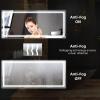Bathroom Mirror With Lights 60×30 In, Wall Mount Bathroom Vanity Mirror With Front and Backlight, High Magnification, Stepless Dimmable With Anti-Fog, Shatter-Proof, Memory, 3 Colors, for Makeup, Show(90.9″L x 39″W)