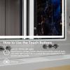 Bathroom Mirror With Lights 60×30 In, Wall Mount Bathroom Vanity Mirror With Front and Backlight, High Magnification, Stepless Dimmable With Anti-Fog, Shatter-Proof, Memory, 3 Colors, for Makeup, Show(27.6″L x 19.7″W)