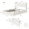 Full LED Bed Frame with 4 Storage Drawers and Storage Headboard, Soft Boucle Upholstered Platform Bed Frame with Charging Station and USB Ports, Solid Wood Slats Support, No Box Spring Needed, Cream(Cream)