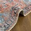 GARVEE 9×12 Area Rug for Living Room, Washable Persian Vintage Distressed Floral Print Floor Carpet Retro Accent Throw Traditional Non Slip Home Decor Rug for Bedroom, Dining Room, Office, Orange