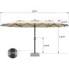Garvee 13ft Patio Umbrella with Double Canopy, Premium Commercial Extra Large Market Umbrella for Outdoor Dining Sets, Resort Patios and Backyard Entertainment Areas, w/o Base(Beige)