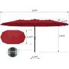Garvee 13ft Patio Umbrella with Double Canopy, Premium Commercial Extra Large Market Umbrella for Outdoor Dining Sets, Resort Patios and Backyard Entertainment Areas, w/o Base(Claret)