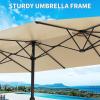 Garvee 13ft Patio Umbrella with Double Canopy, Premium Commercial Extra Large Market Umbrella for Outdoor Dining Sets, Resort Patios and Backyard Entertainment Areas, w/o Base(Beige)