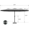 Garvee 13ft Patio Umbrella with Double Canopy, Premium Commercial Extra Large Market Umbrella for Outdoor Dining Sets, Resort Patios and Backyard Entertainment Areas, w/o Base(Gray)