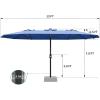 Garvee 13ft Patio Umbrella with Double Canopy, Premium Commercial Extra Large Market Umbrella for Outdoor Dining Sets, Resort Patios and Backyard Entertainment Areas, w/o Base(Navy Blue)