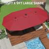 Garvee 13ft Patio Umbrella with Double Canopy, Premium Commercial Extra Large Market Umbrella for Outdoor Dining Sets, Resort Patios and Backyard Entertainment Areas, w/o Base(Claret)
